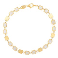 MOP Alternating in Gem in 14KT Yellow Gold
