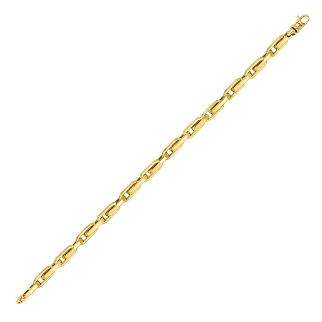 Fancy Oval Box Link in 14KT Yellow Gold