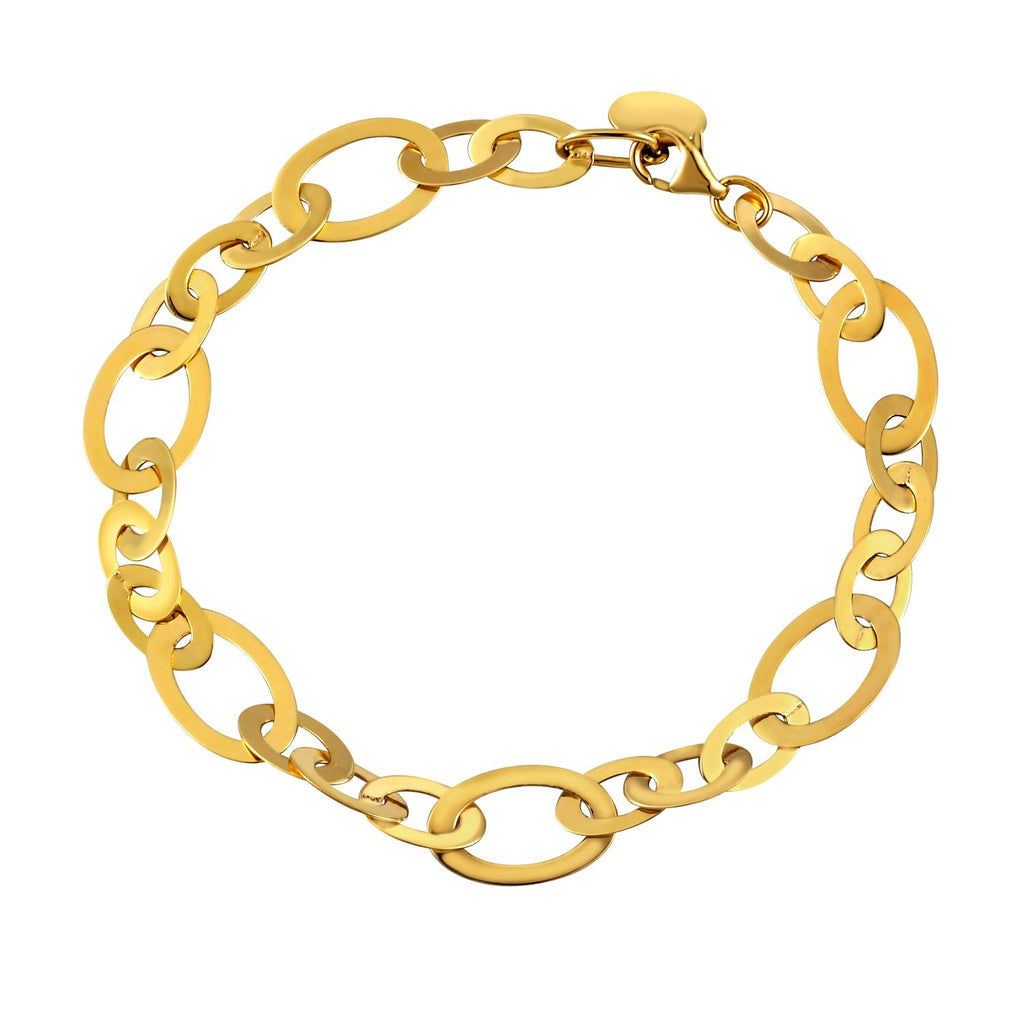 Large Flat Oval Link in 14KT Yellow Gold