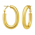 Oval Omega Hoops in 14K Yellow Gold