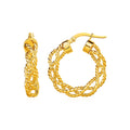 Textured Braided Hoop in 14K Yellow Gold