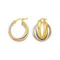 Polished Medium Trinity Woven Hoop in 14K Yellow Gold