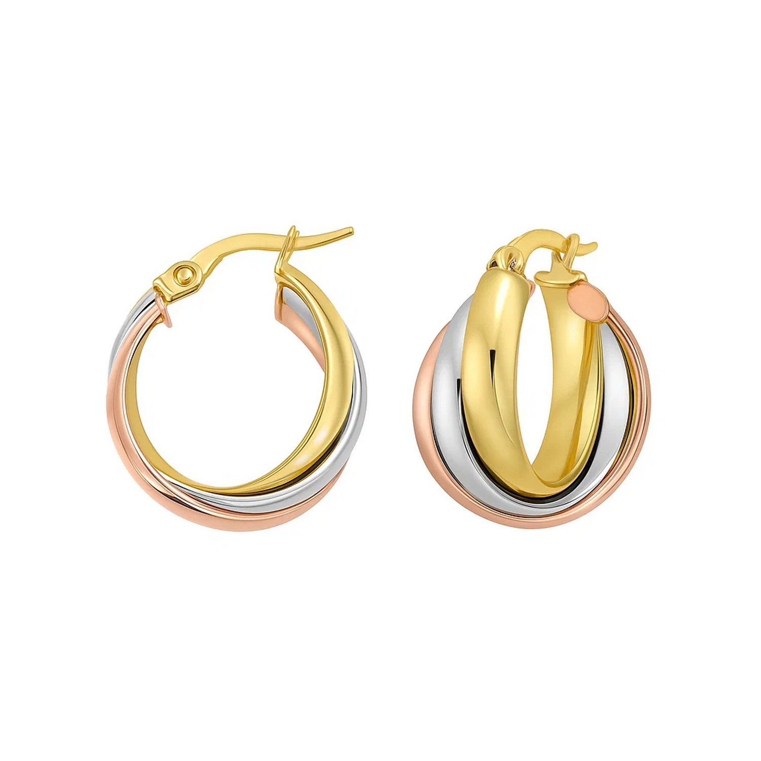 Polished Medium Trinity Woven Hoop in 14K Yellow Gold