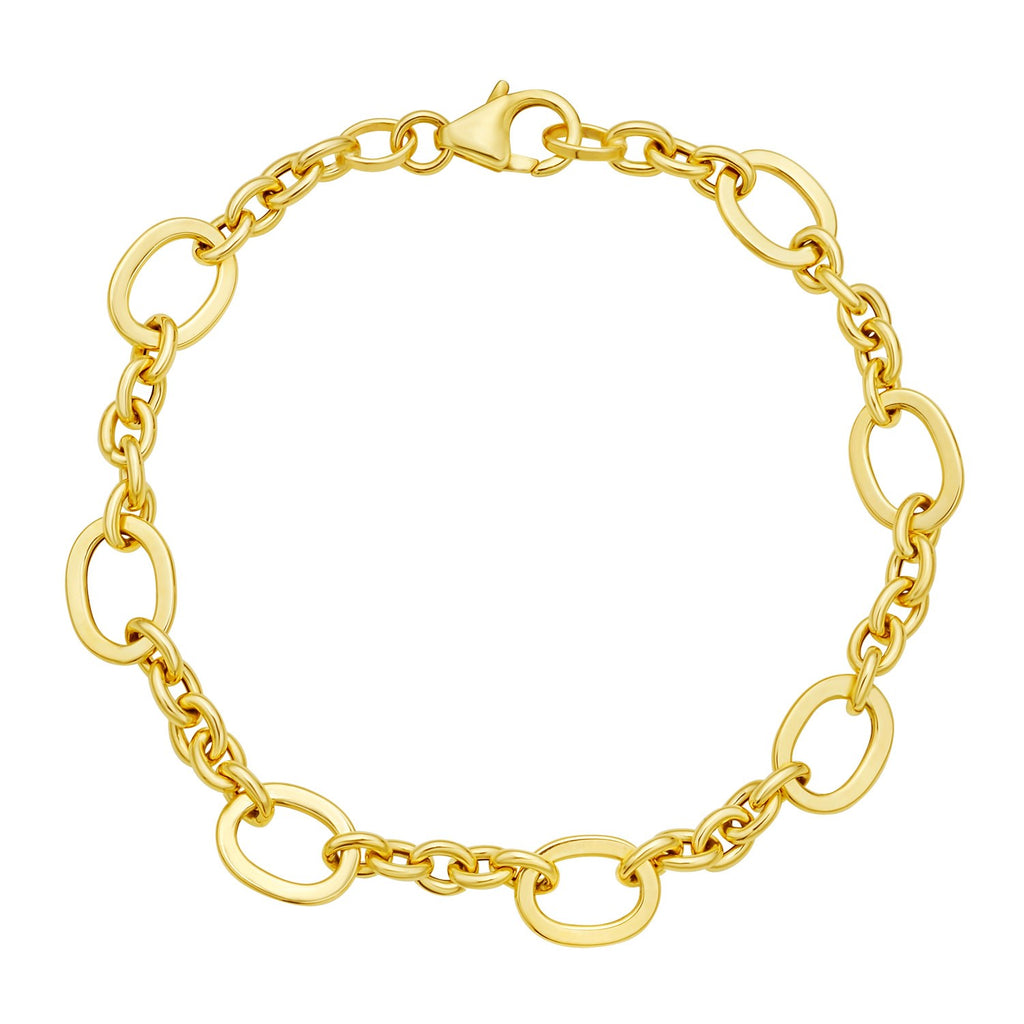 Five and One Oval Link Chain in 14KT Yellow Gold