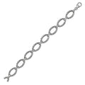 Textured Oval Link in 14KT White Gold