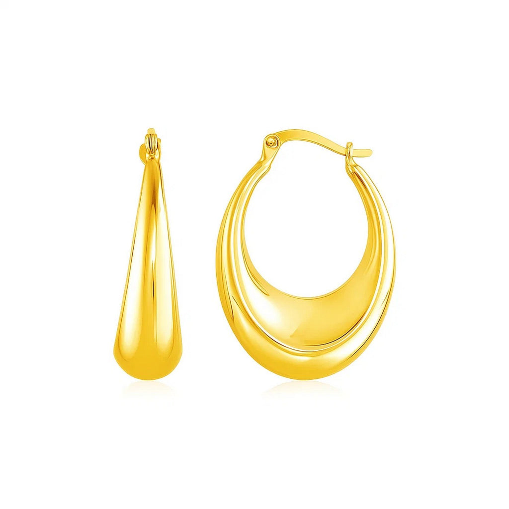 Polished Puffed Hoop in 14K Yellow Gold