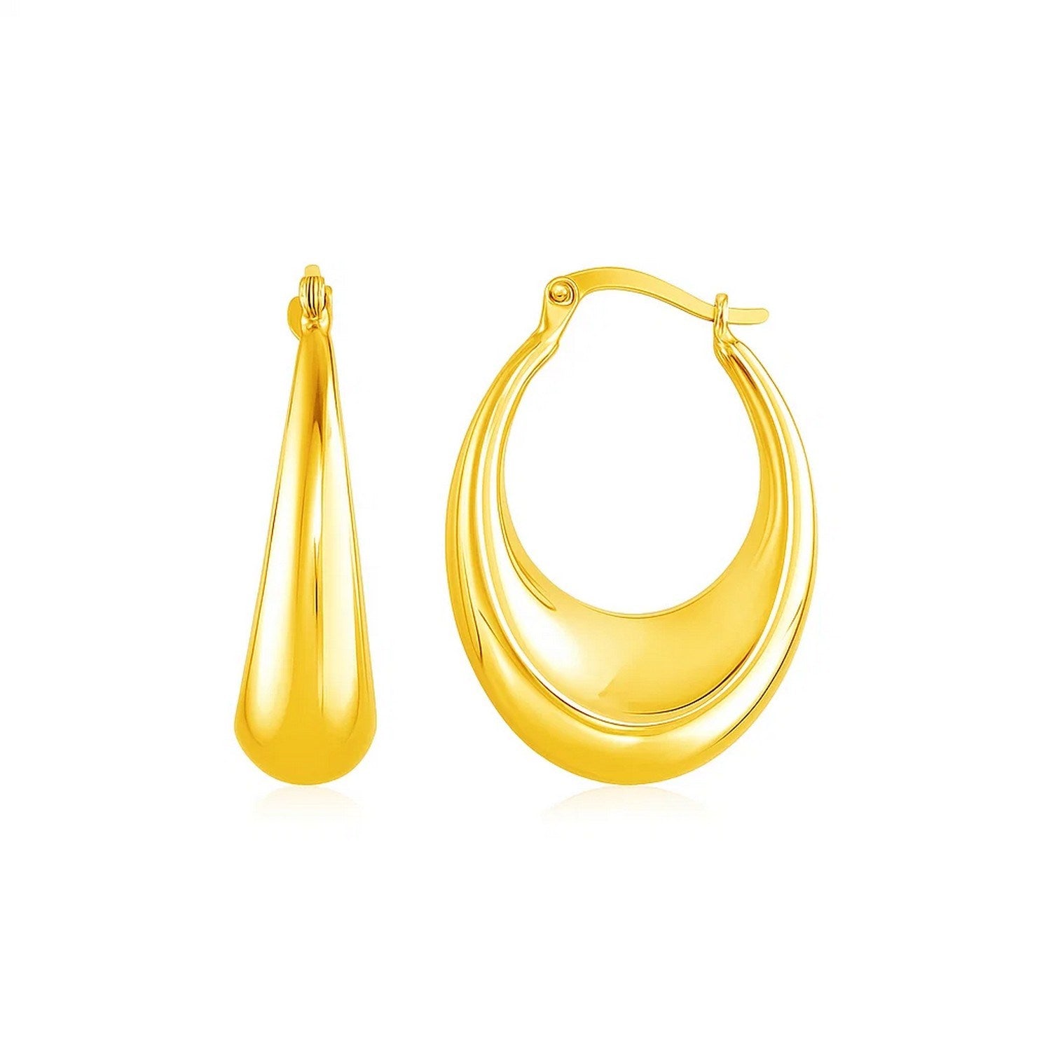 Polished Puffed Hoop in 14K Yellow Gold