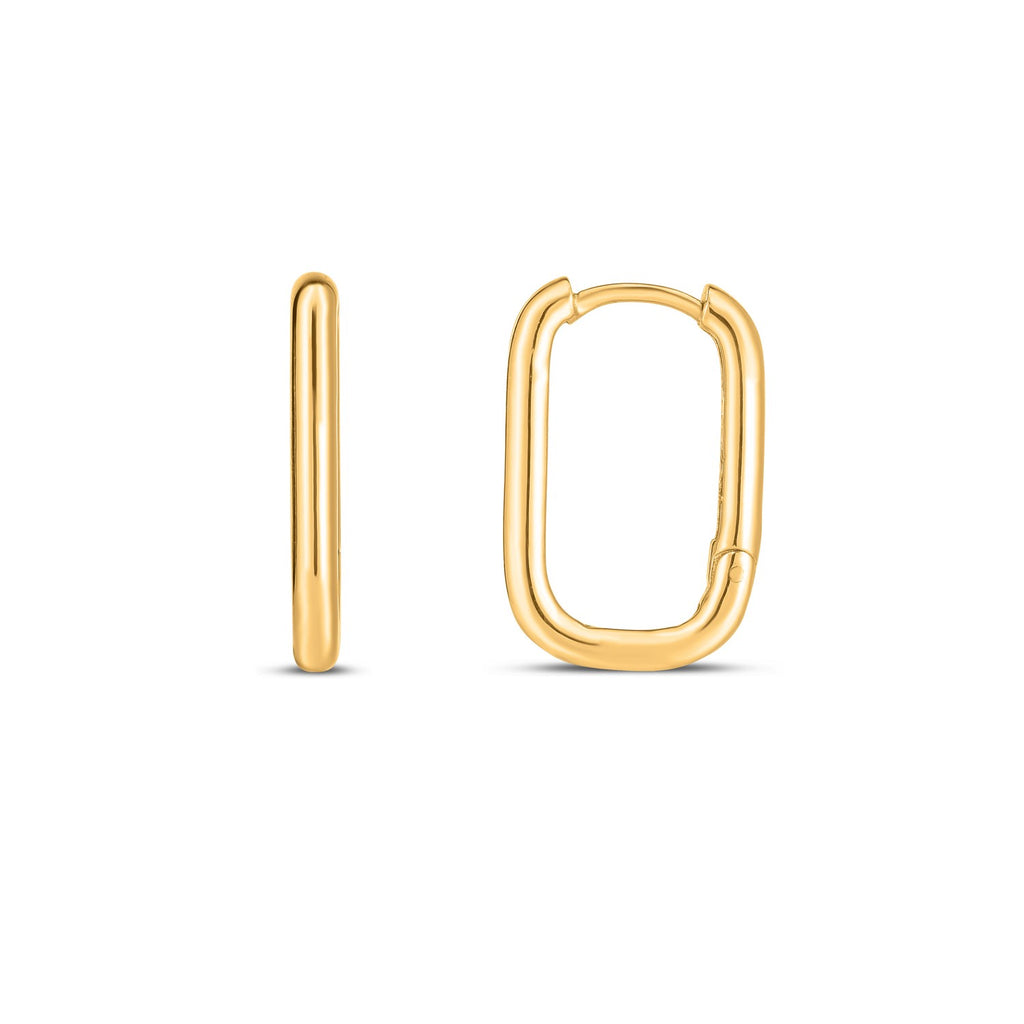 Paperclip Huggie in 14K Yellow Gold