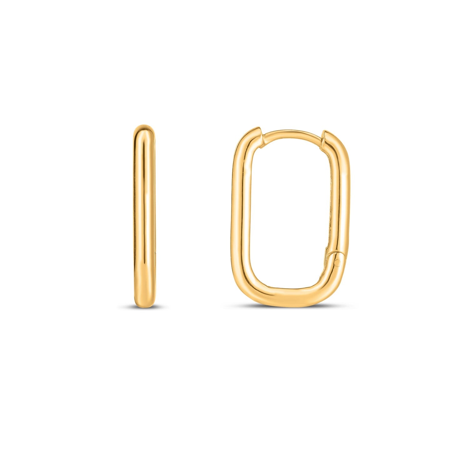 Paperclip Huggie in 14K Yellow Gold