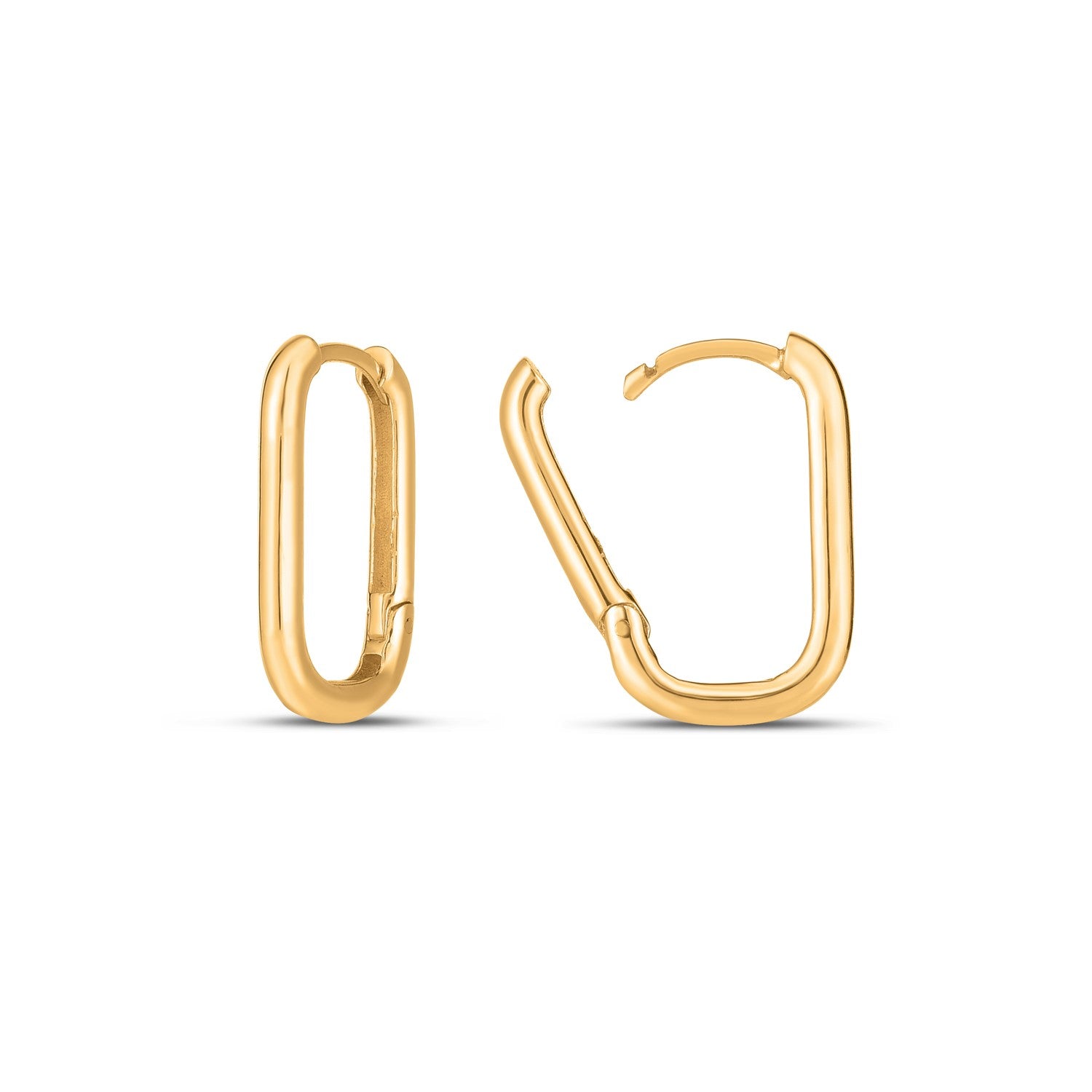 Paperclip Huggie in 14K Yellow Gold