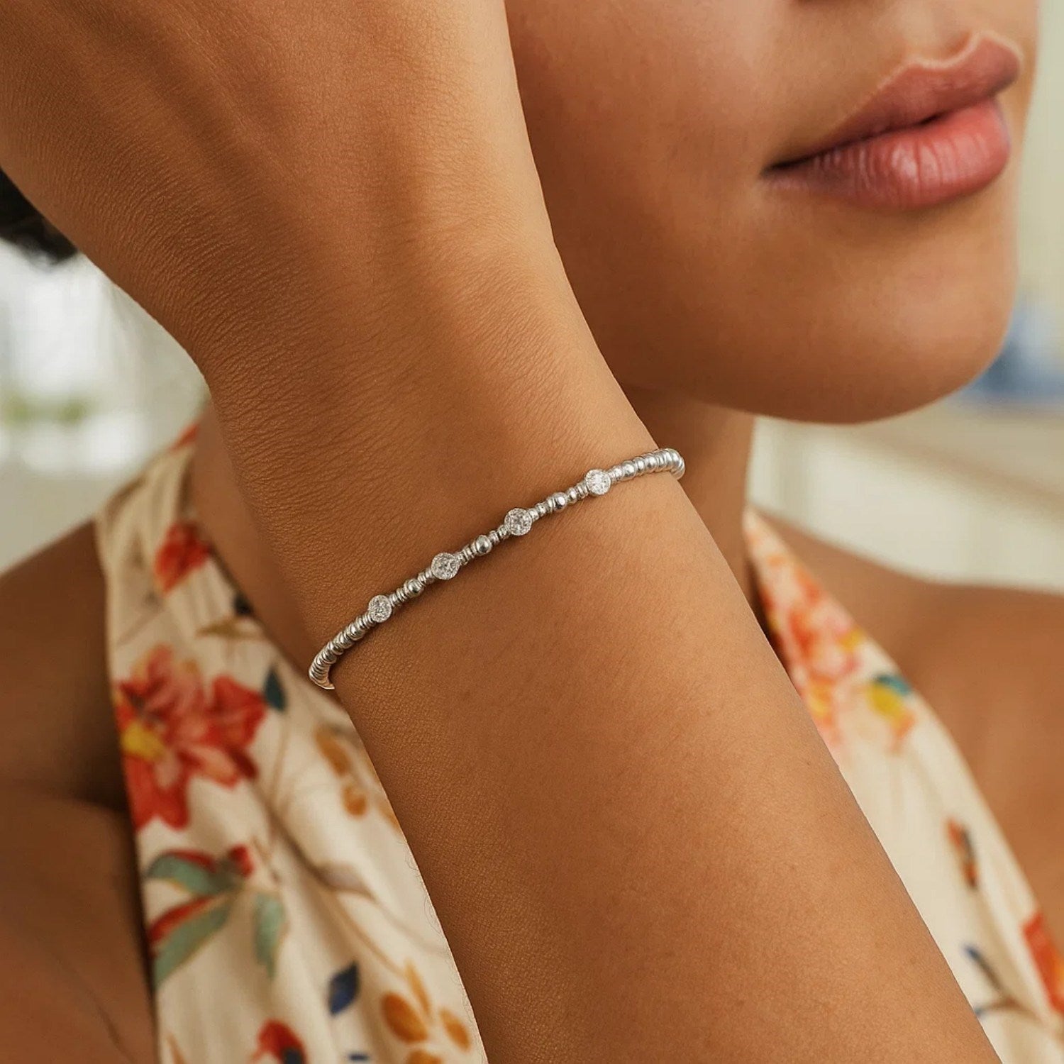 Classic Beaded in 14KT White Gold