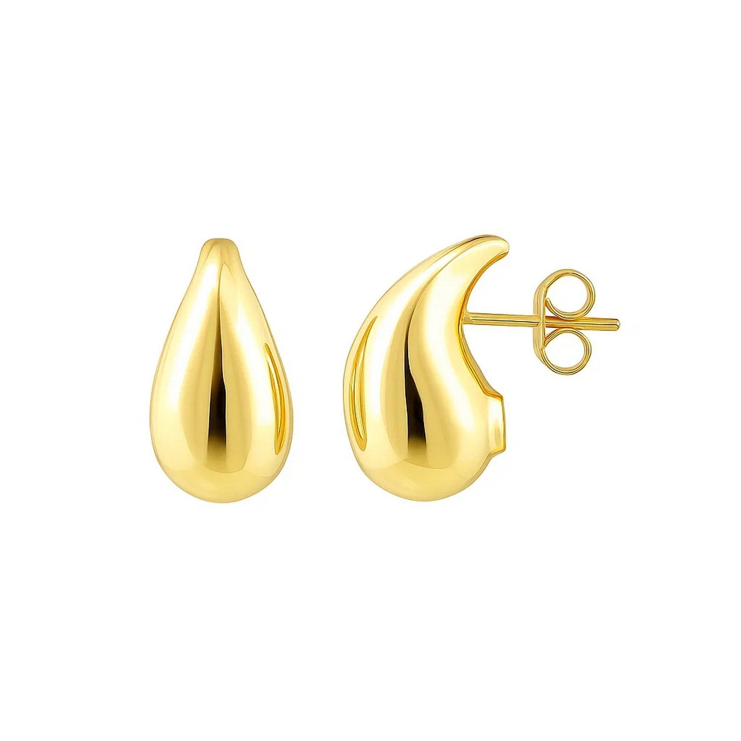 Small Raindrop Studs in 14K Yellow Gold