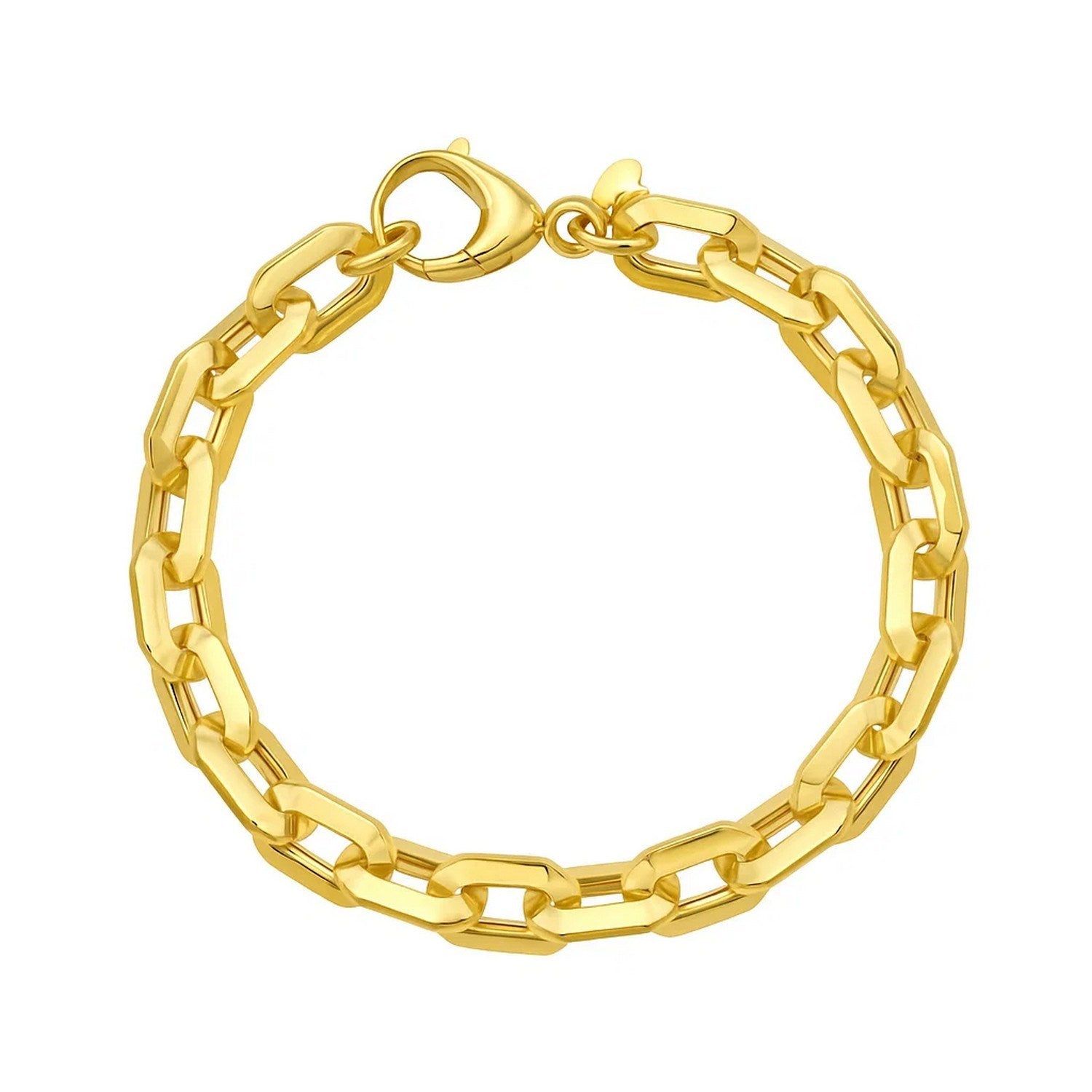 Faceted Octagonal Link Chain in 14KT Yellow Gold
