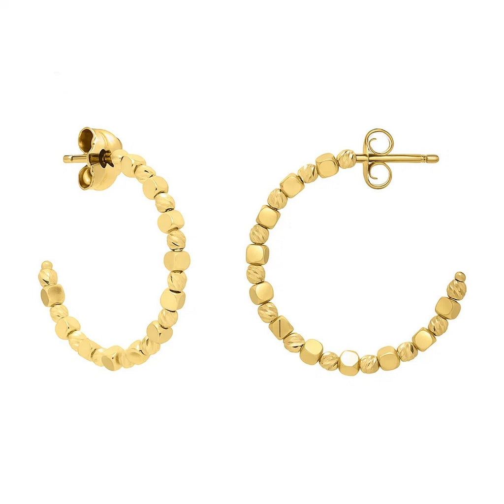 Pebble C Hoop in 14K Yellow Gold