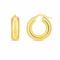 Medium Puffy Hoops in 14K Yellow Gold
