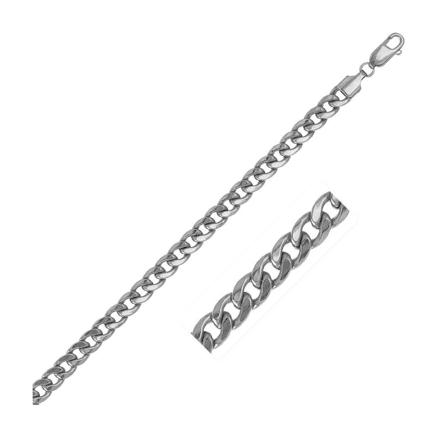 14KT White Gold Miami Cuban Link Chain — 5mm
