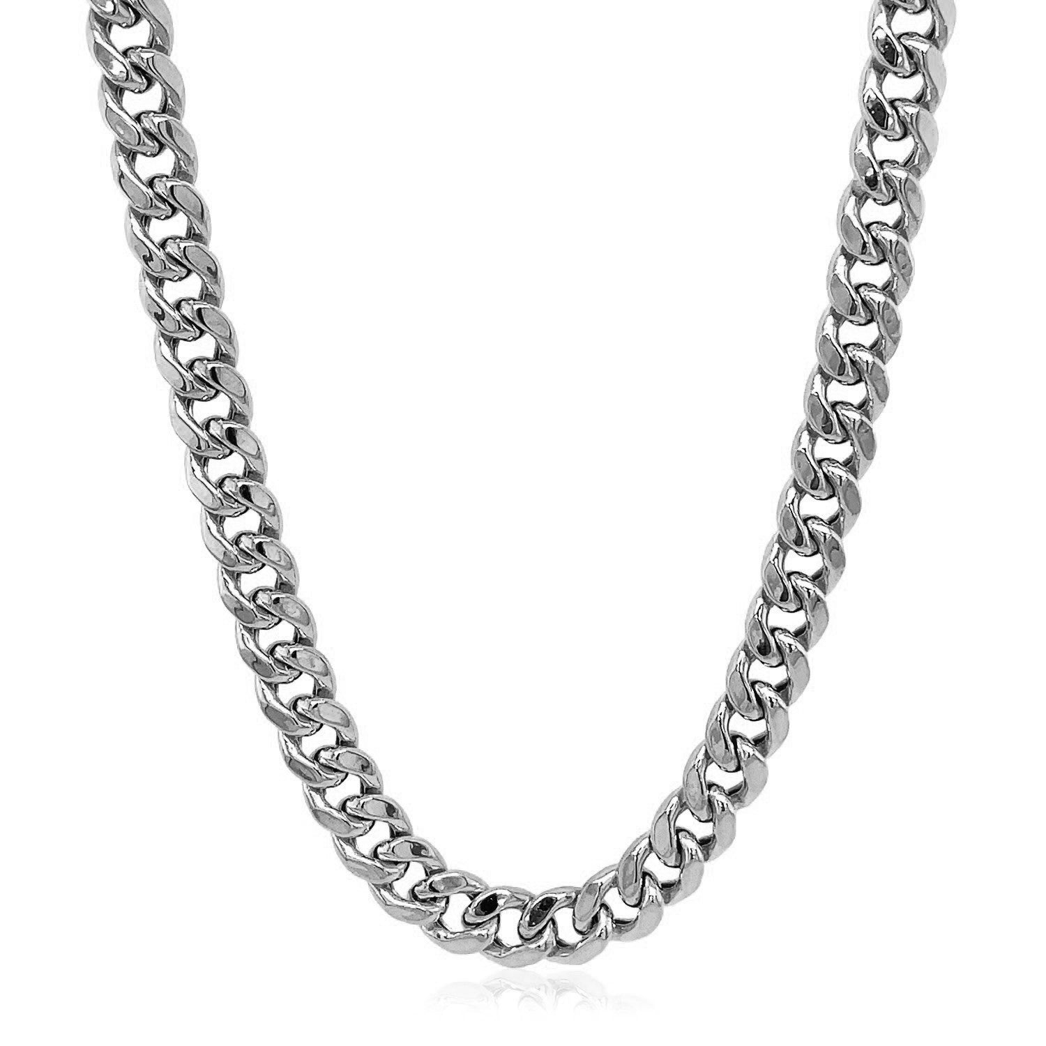 14KT White Gold Miami Cuban Link Chain — 5mm