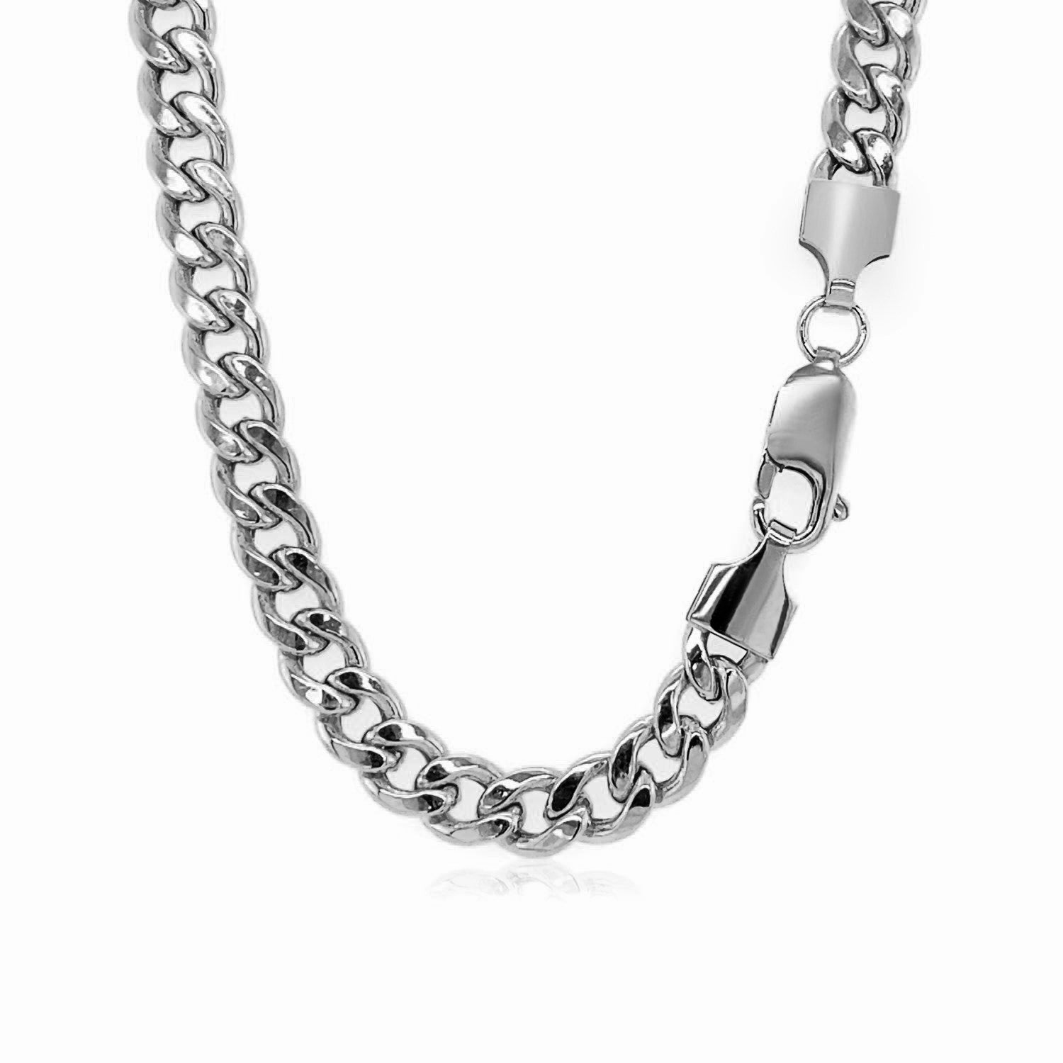 14KT White Gold Miami Cuban Link Chain — 5mm