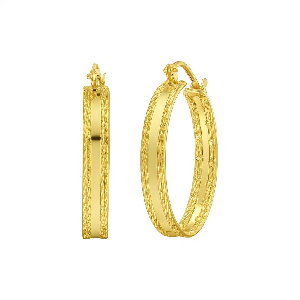 Sparkle Spring Hoop in 14K Yellow Gold