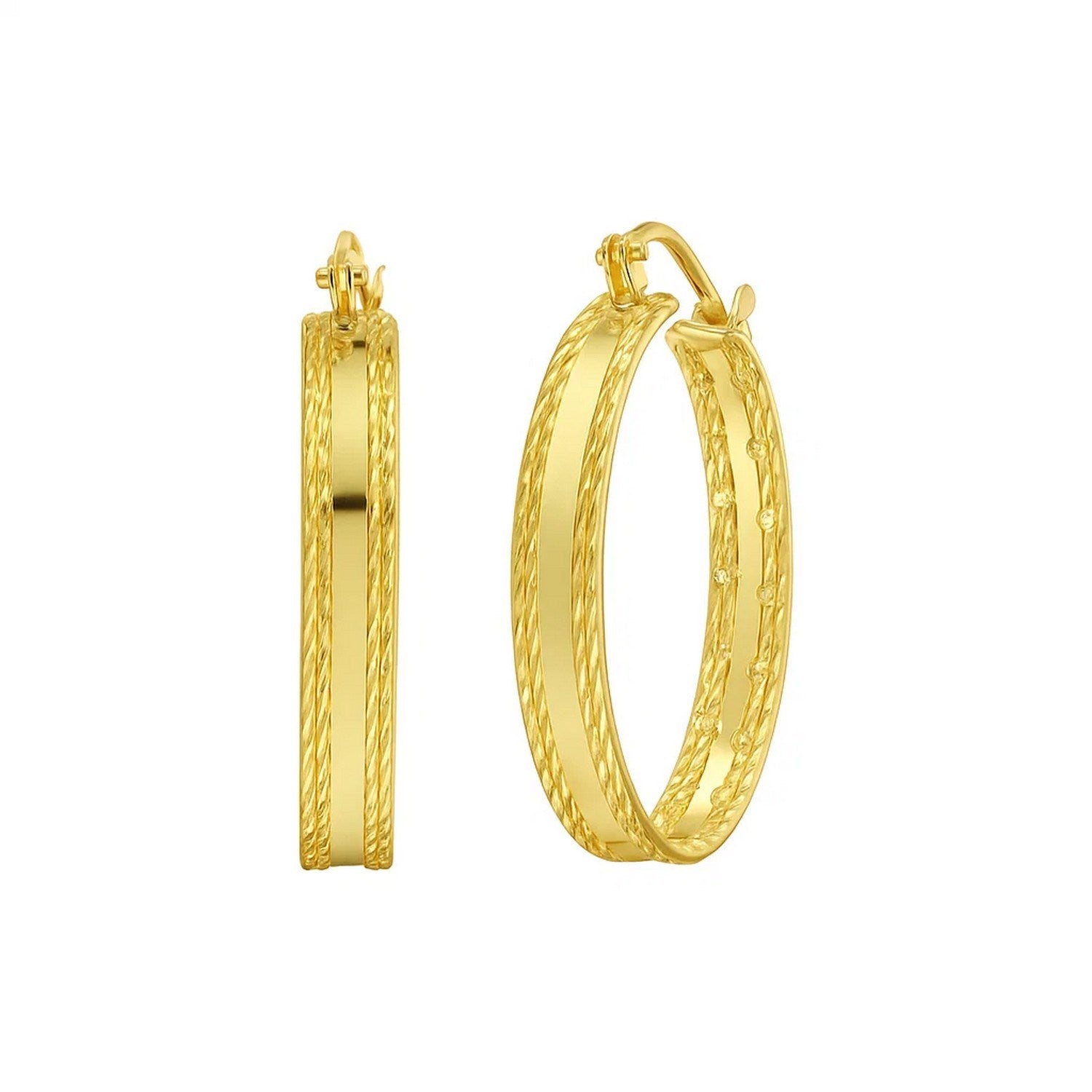 Sparkle Spring Hoop in 14K Yellow Gold