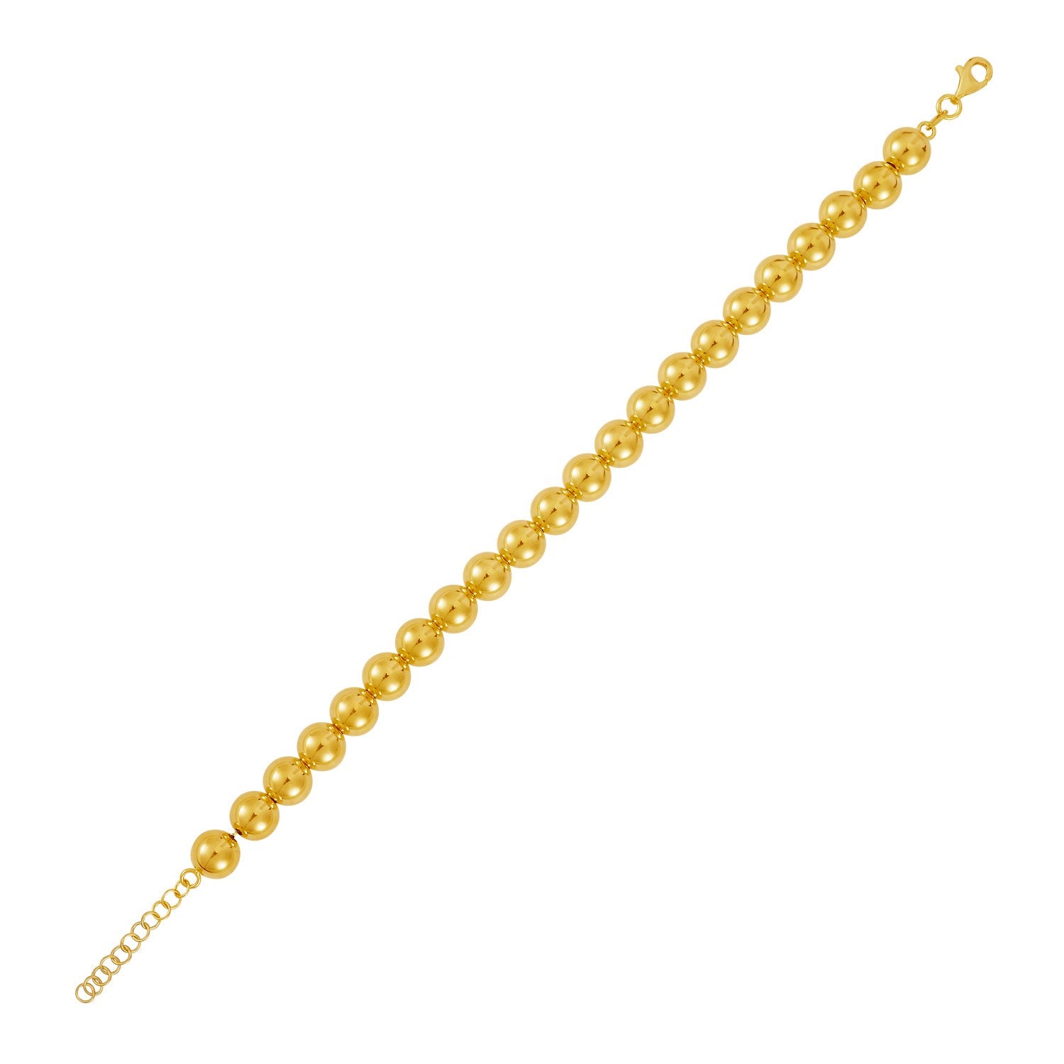 Polished 8mm Bead in 14KT Yellow Gold