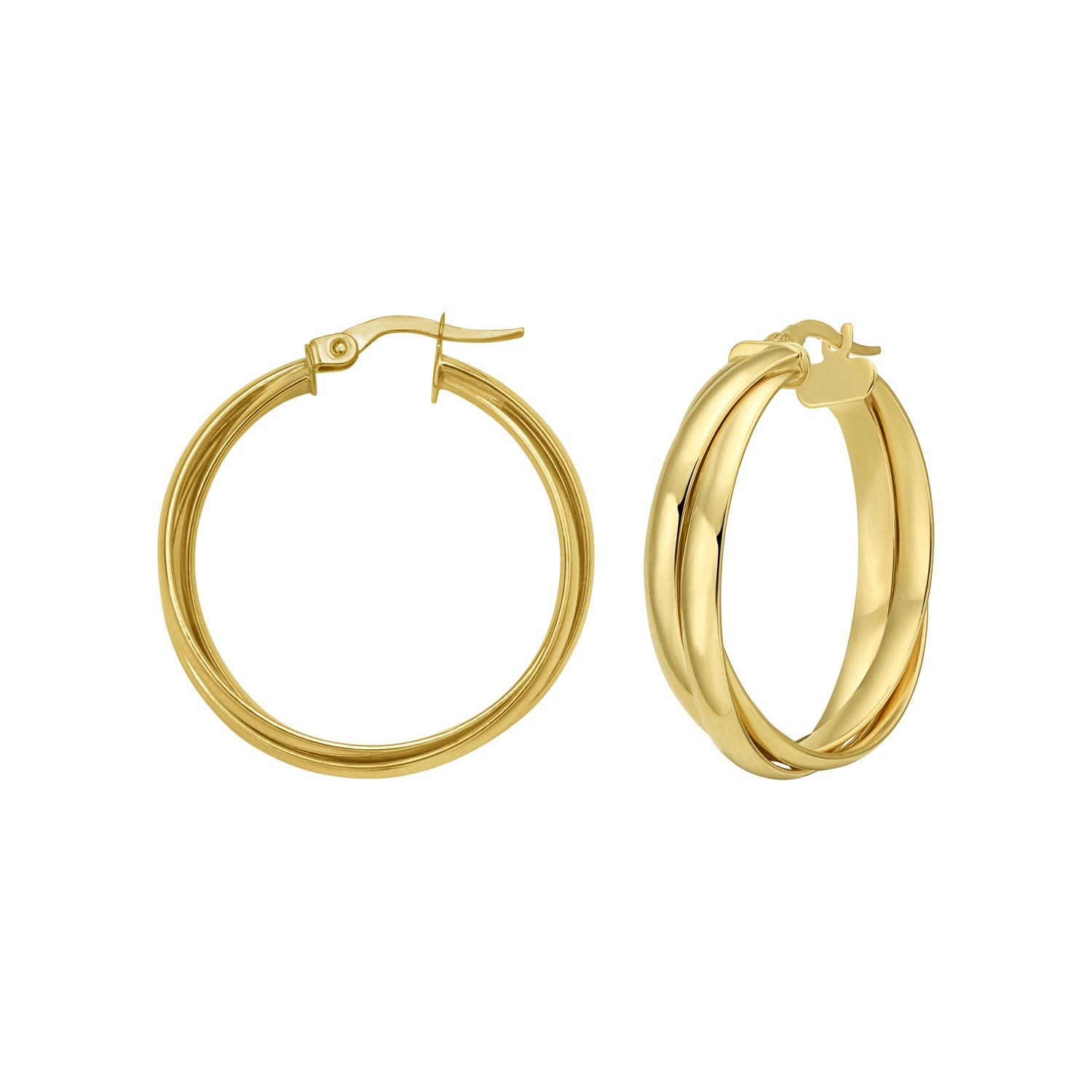 Interlocking Large Trinity Hoop in 14K Yellow Gold