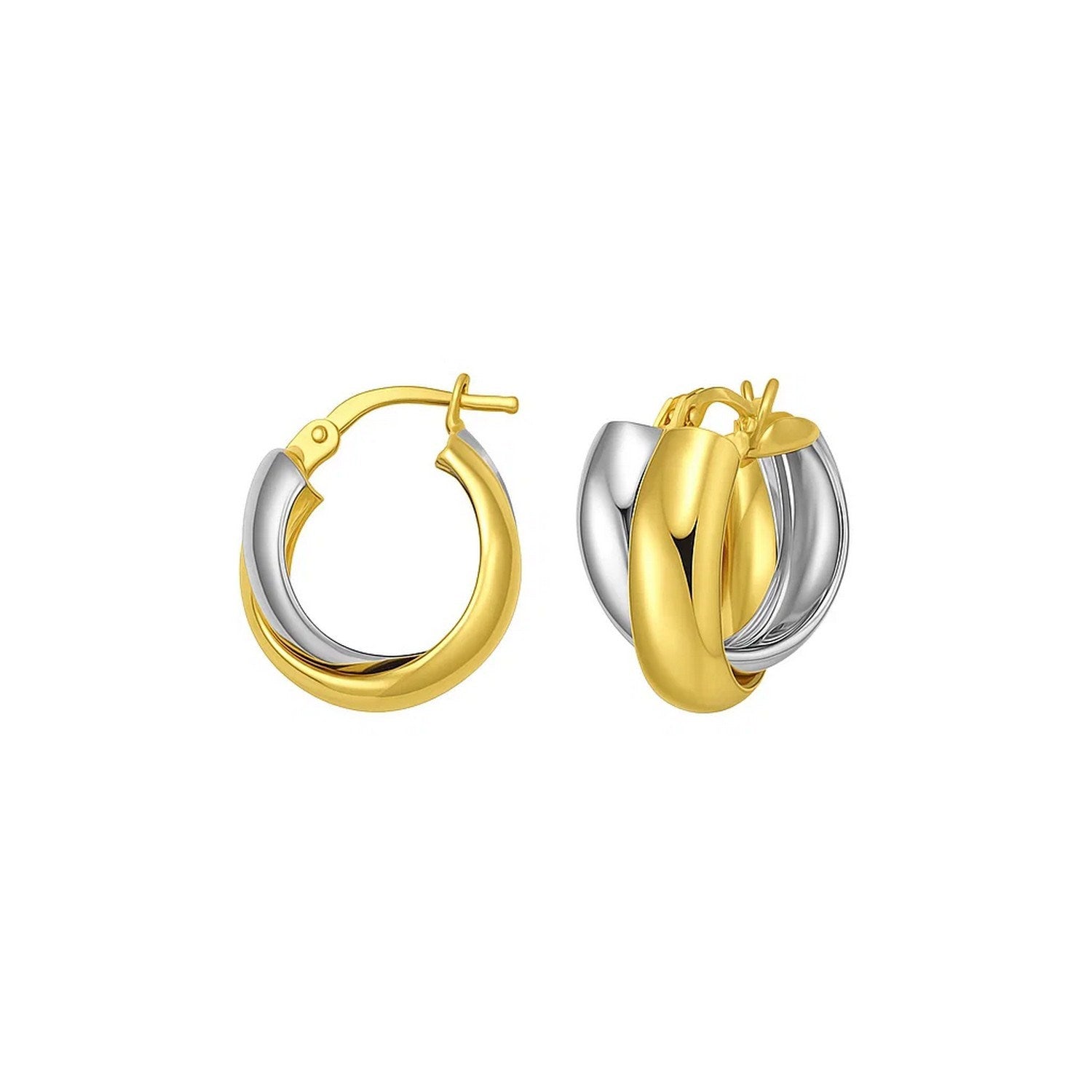 Interlocking Trinity Hoop in 14K Two-Tone Gold