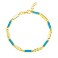 Turquoise Rectangle Links in 14KT Yellow Gold