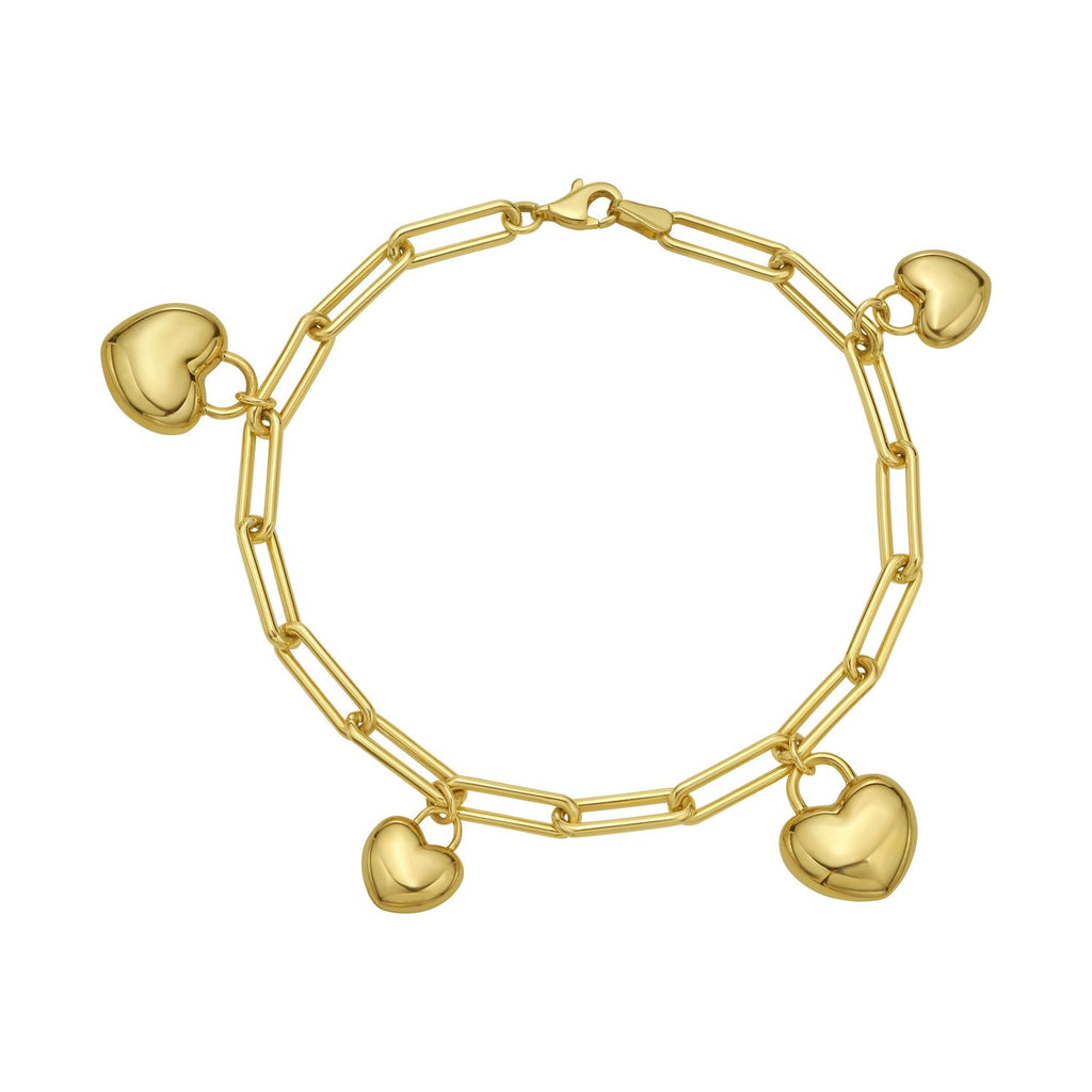 Puffed Heart Charm in 14KT Yellow Gold