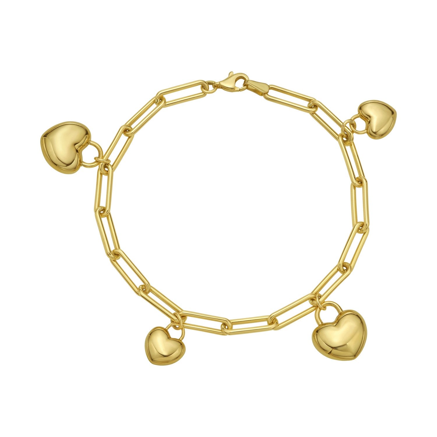 Puffed Heart Charm in 14KT Yellow Gold