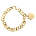 Heart Tag with Rolo Link in 14KT Yellow Gold