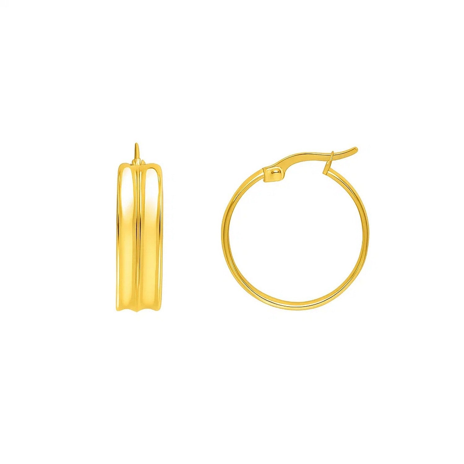 Large Concave Hoop in 14K Yellow Gold