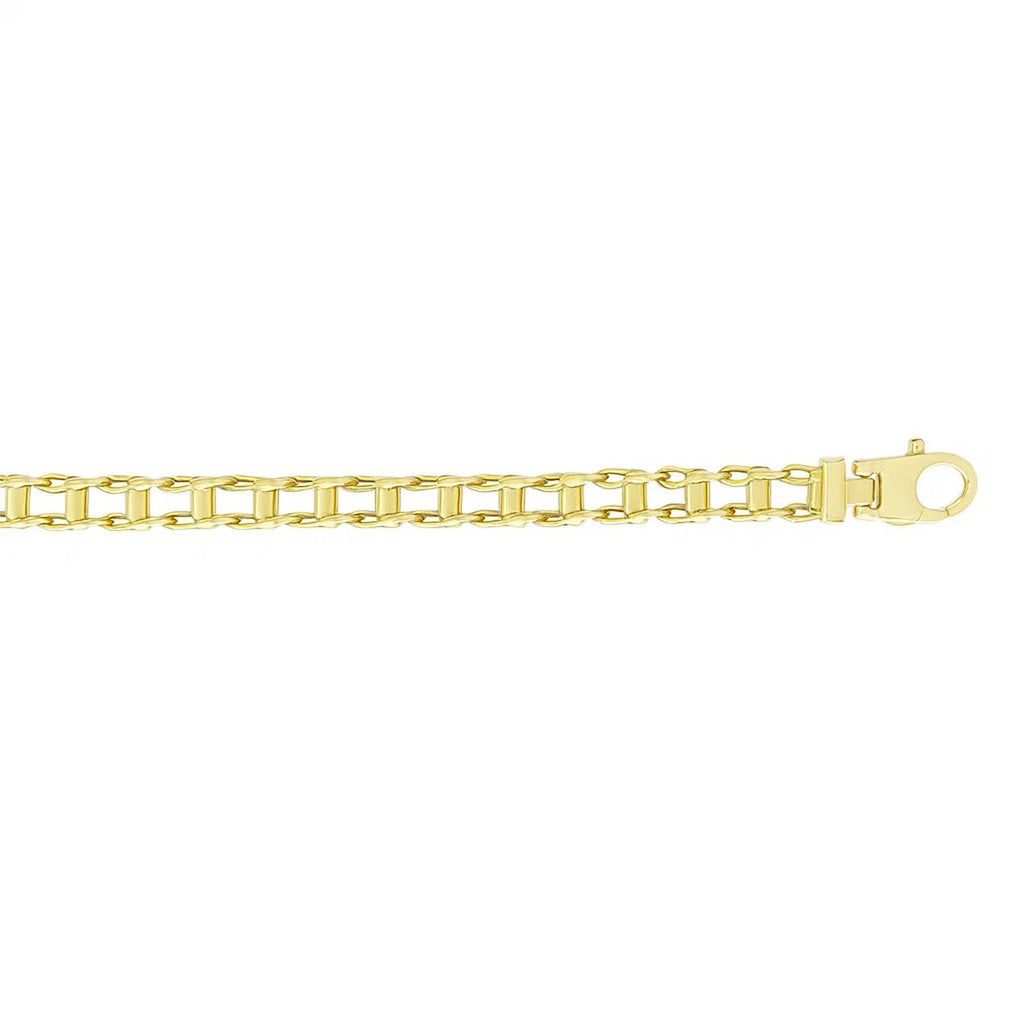 Mens with Rail Motif Links in 14KT Yellow Gold