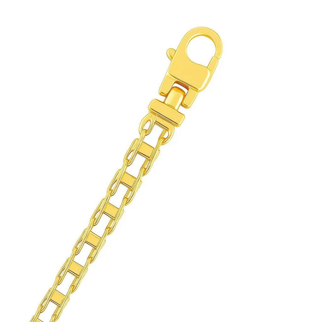 Mens with Rail Motif Links in 14KT Yellow Gold