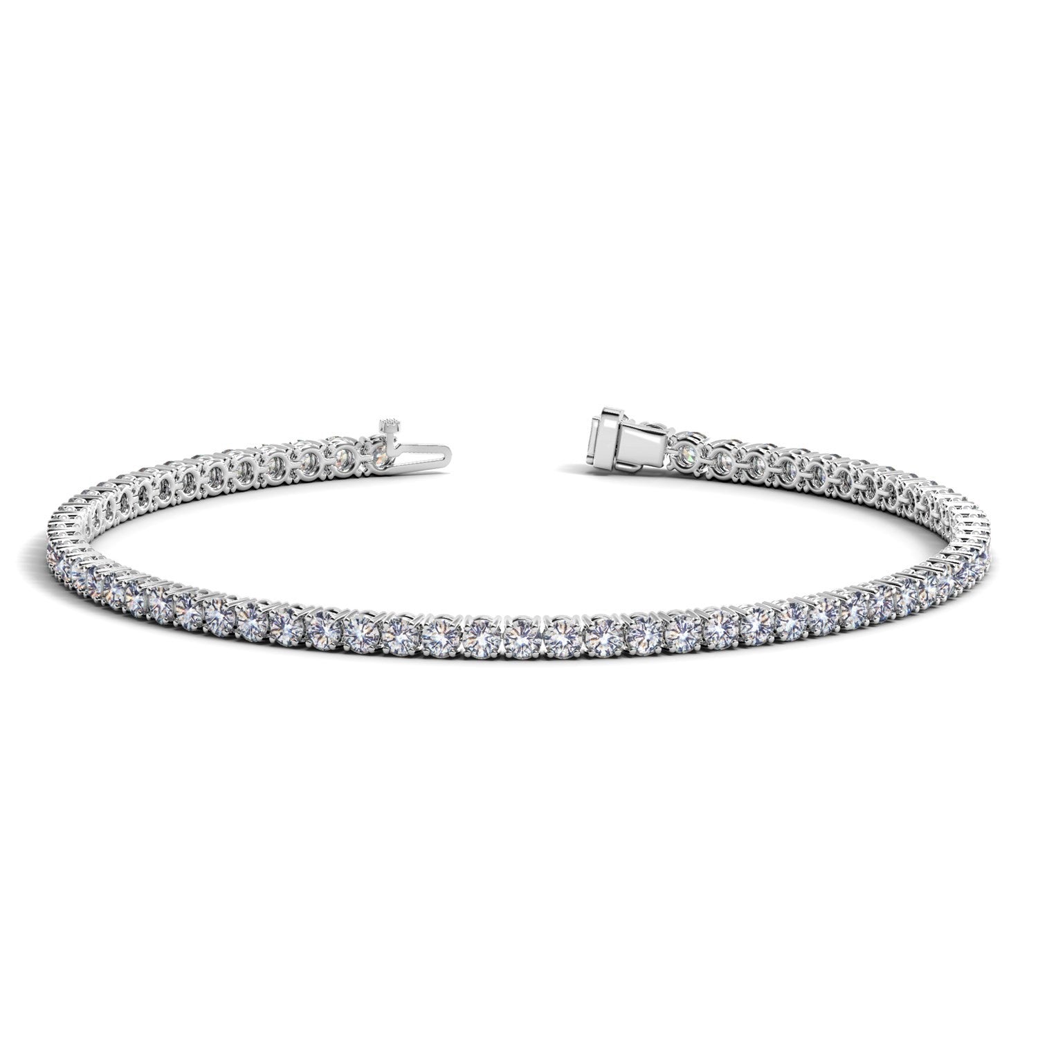 3 CTW Lab-Grown Diamond Tennis Bracelet — 14KT White Gold