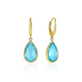 Drop with Pear-Shaped Blue Topaz Briolettes in 14K Yellow Gold