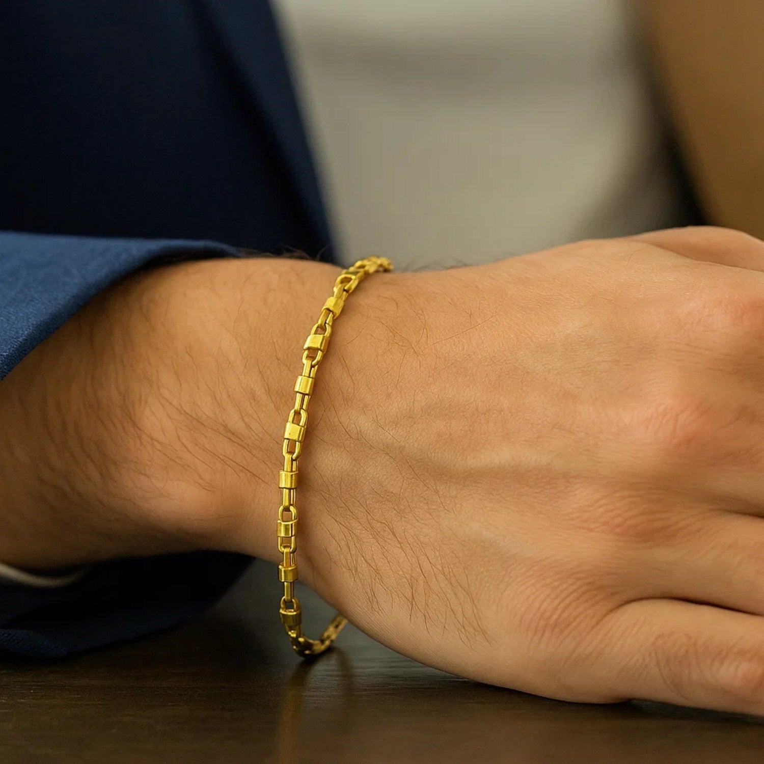 Square Byzantine Chain in 14KT Yellow Gold