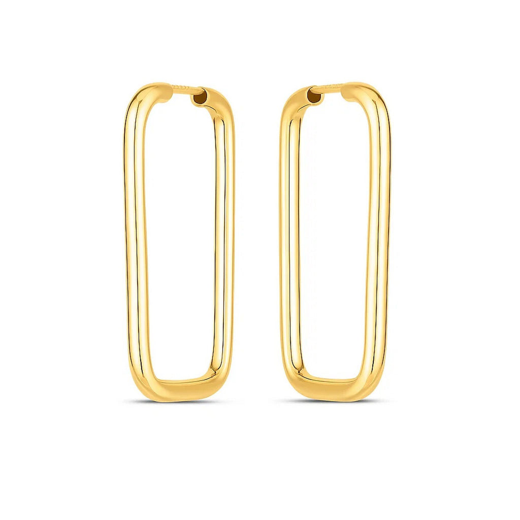 Endless Rectangle Hoops in 14K Yellow Gold
