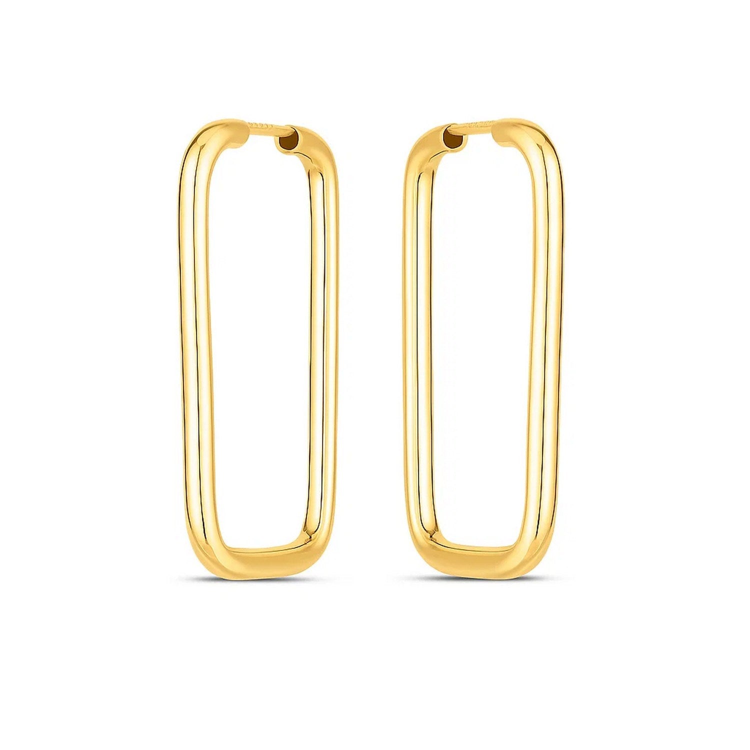 Endless Rectangle Hoops in 14K Yellow Gold