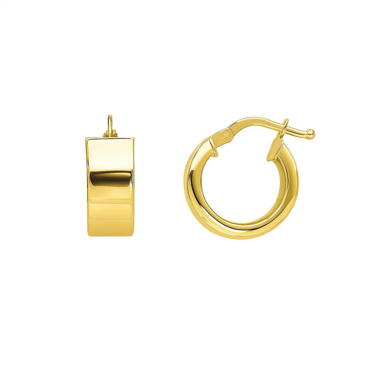 Small Tube Shaped Hoop in 14K Yellow Gold