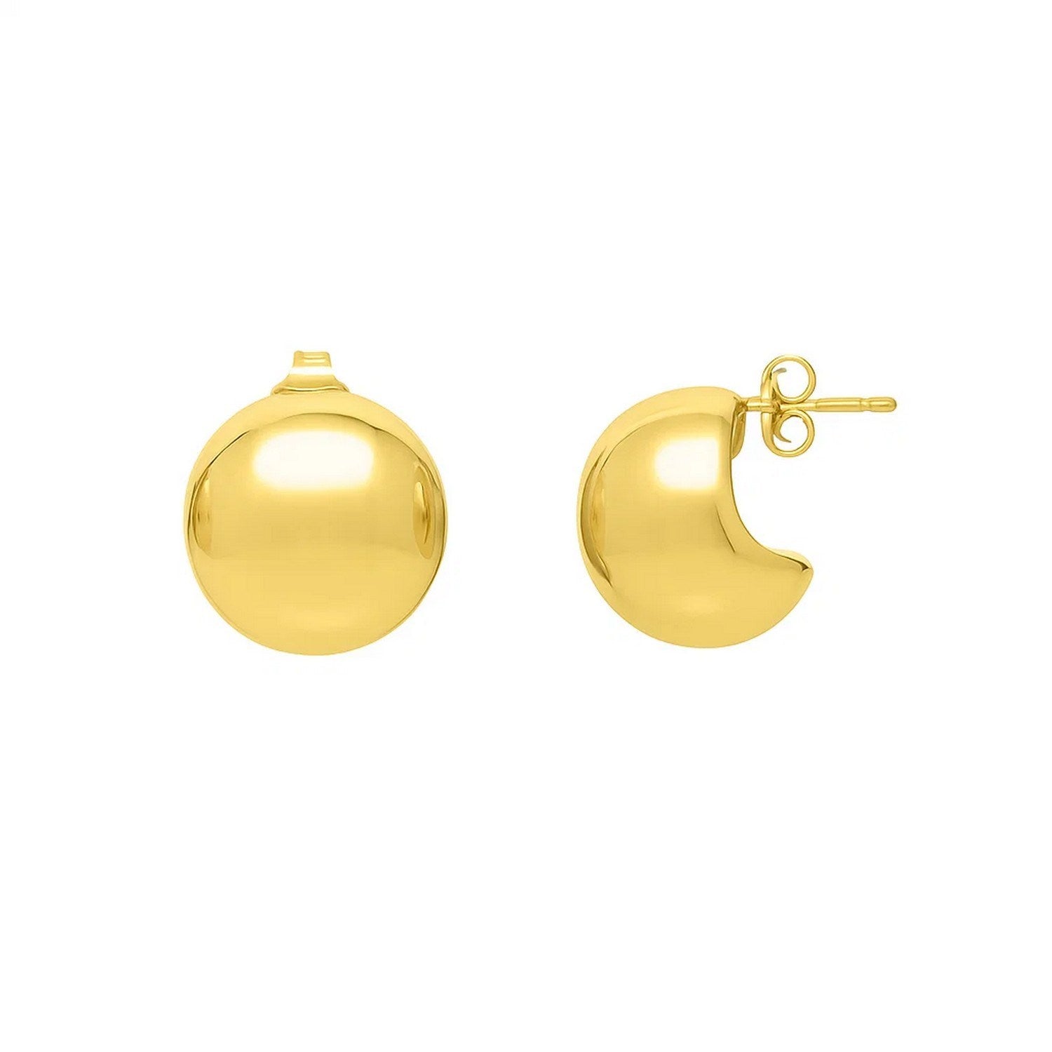 Puffed Up Button Stud in 14K Yellow Gold