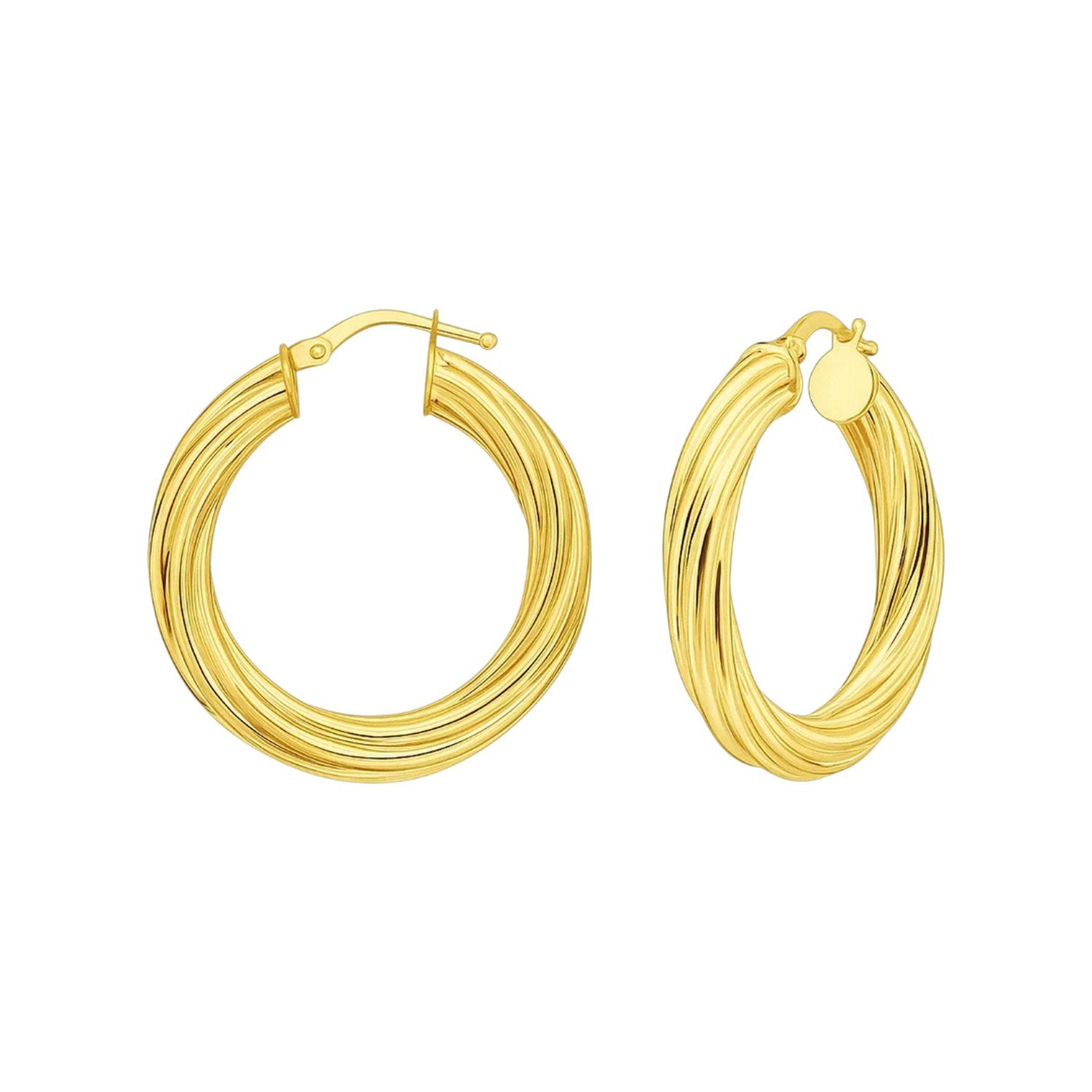 Full Twist Medium Hoop in 14K Yellow Gold