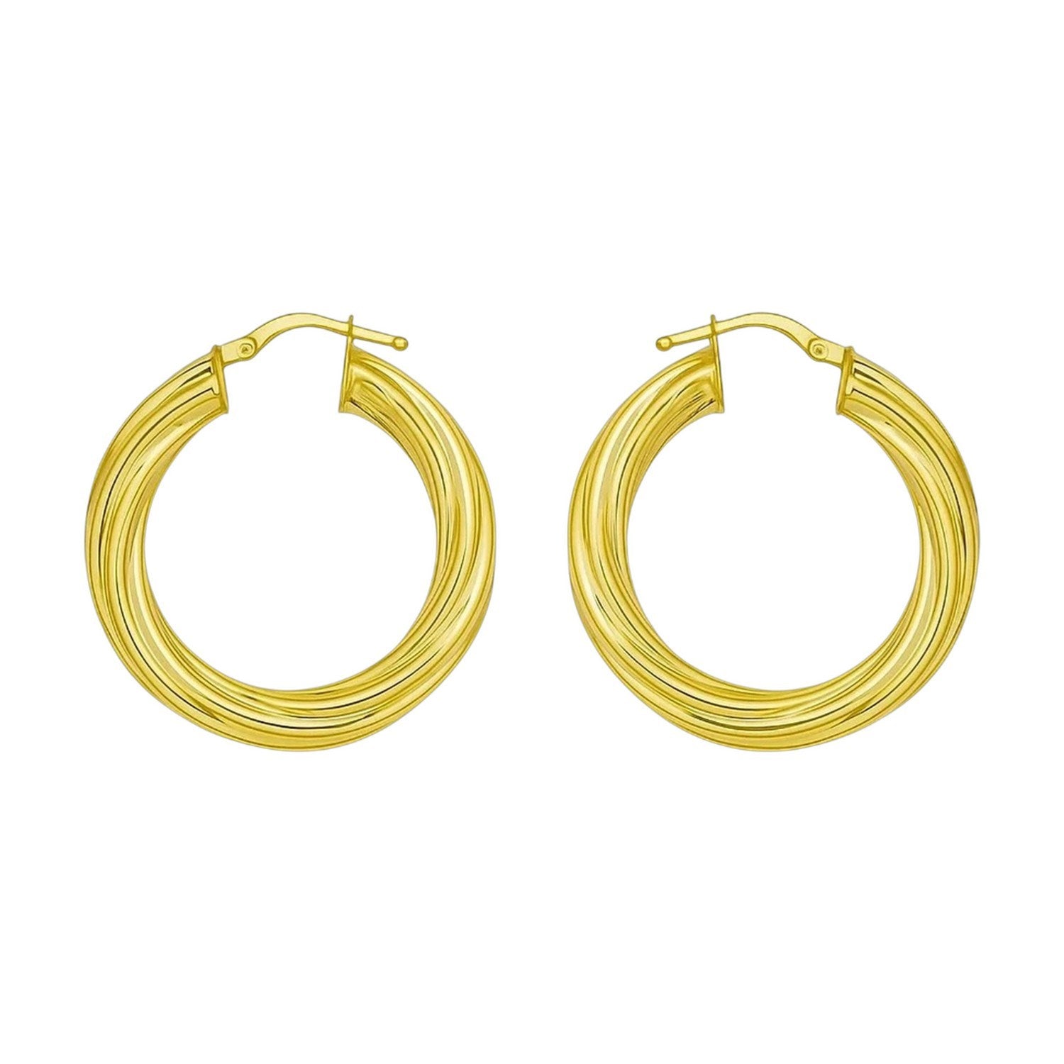 Full Twist Medium Hoop in 14K Yellow Gold