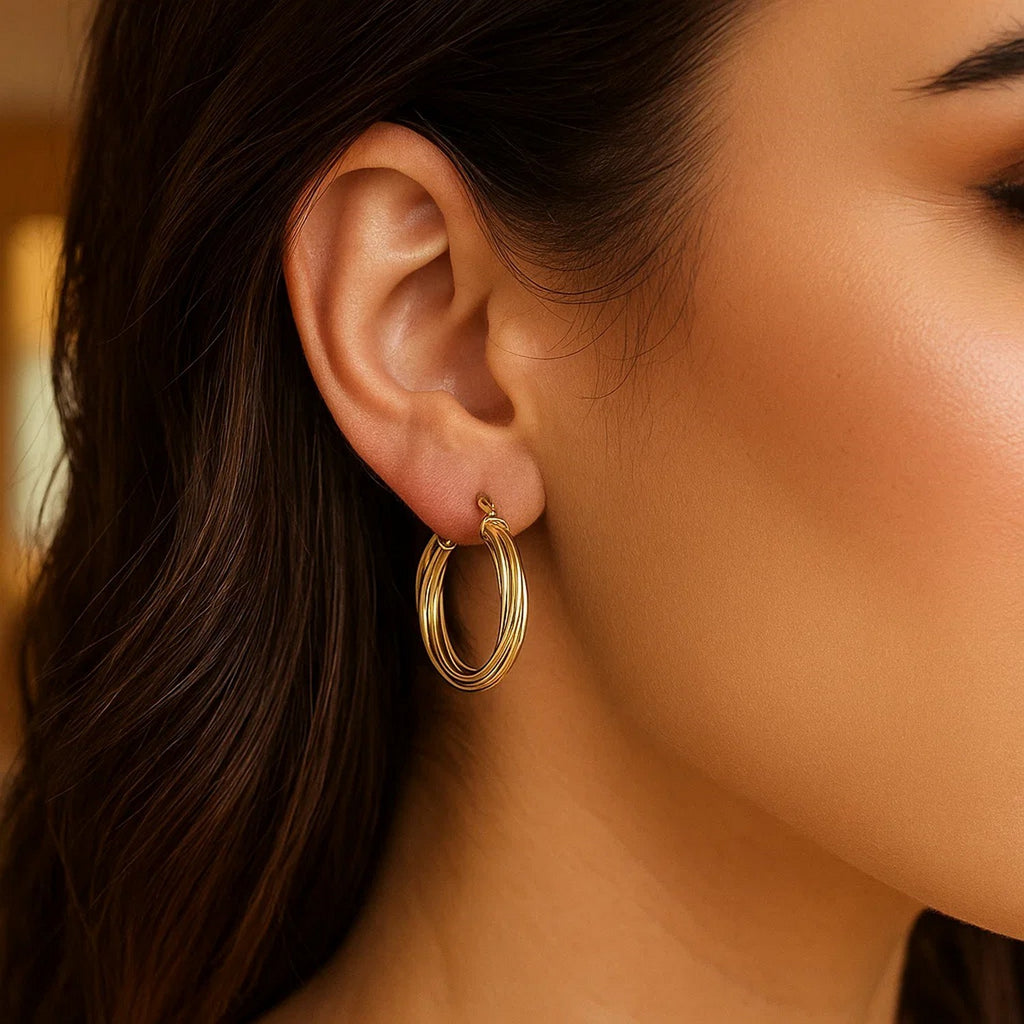 Full Twist Medium Hoop in 14K Yellow Gold
