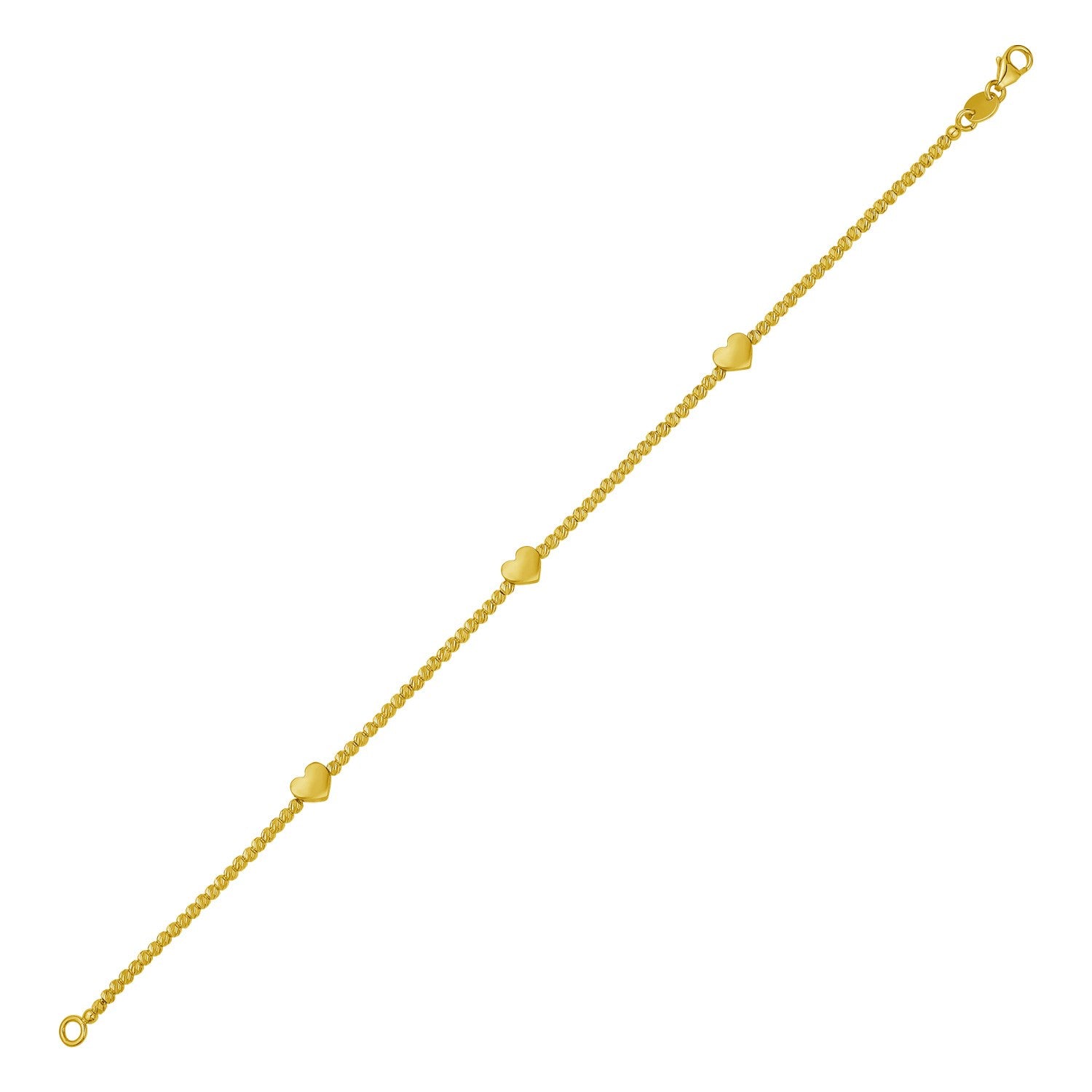 Heart Station Bead in 14KT Yellow Gold