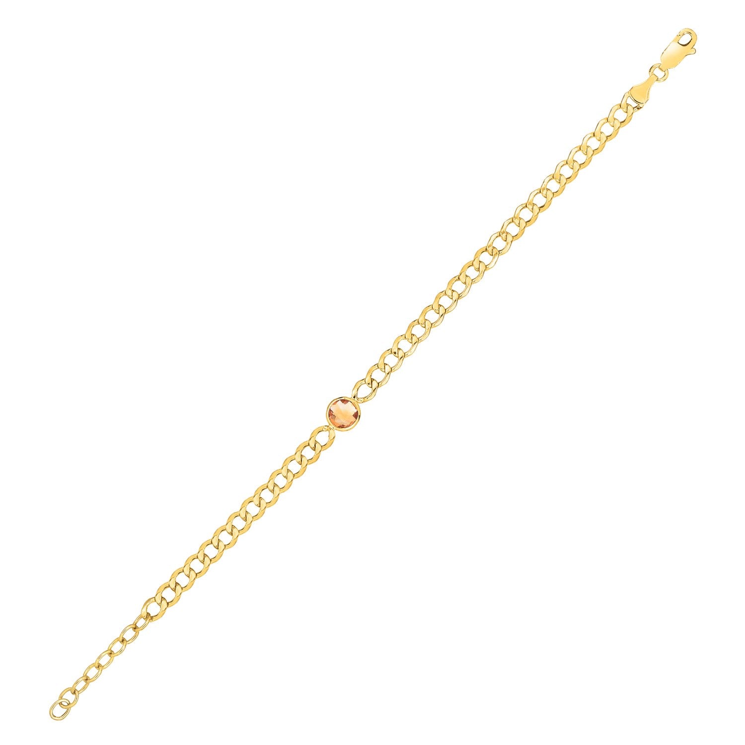 Citrine Curb Chain in 14KT Yellow Gold