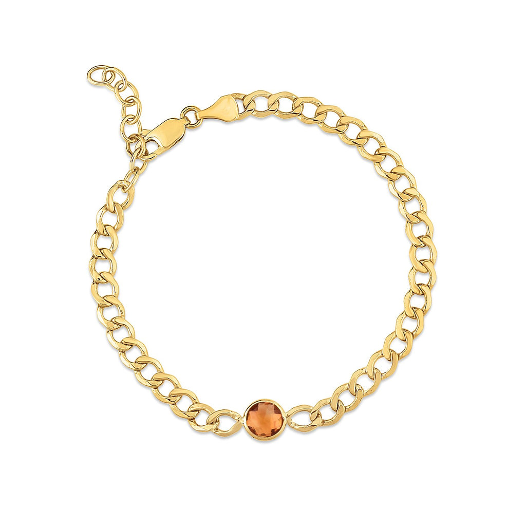 Citrine Curb Chain in 14KT Yellow Gold