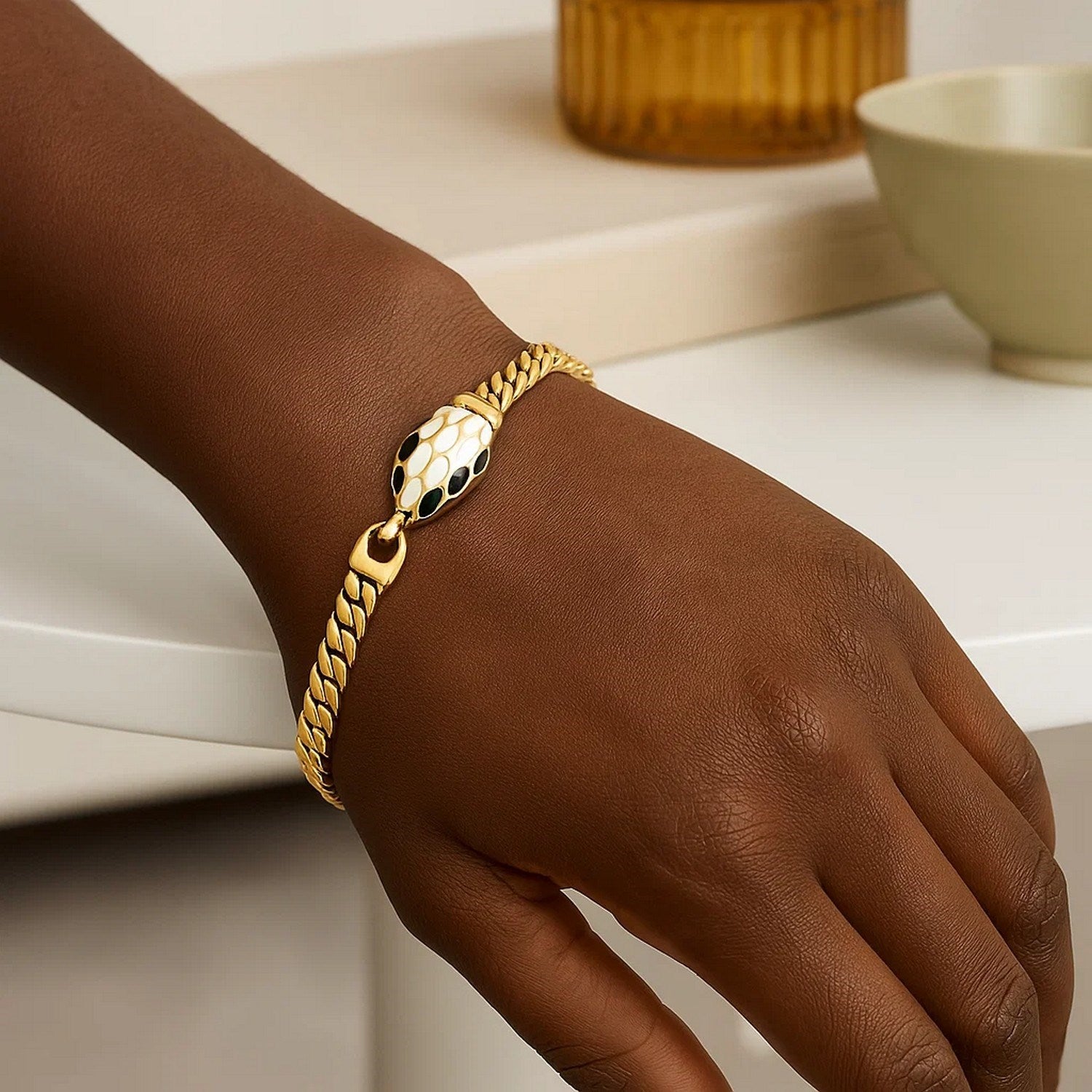 Le Serpent Curb Link in 14KT Yellow Gold
