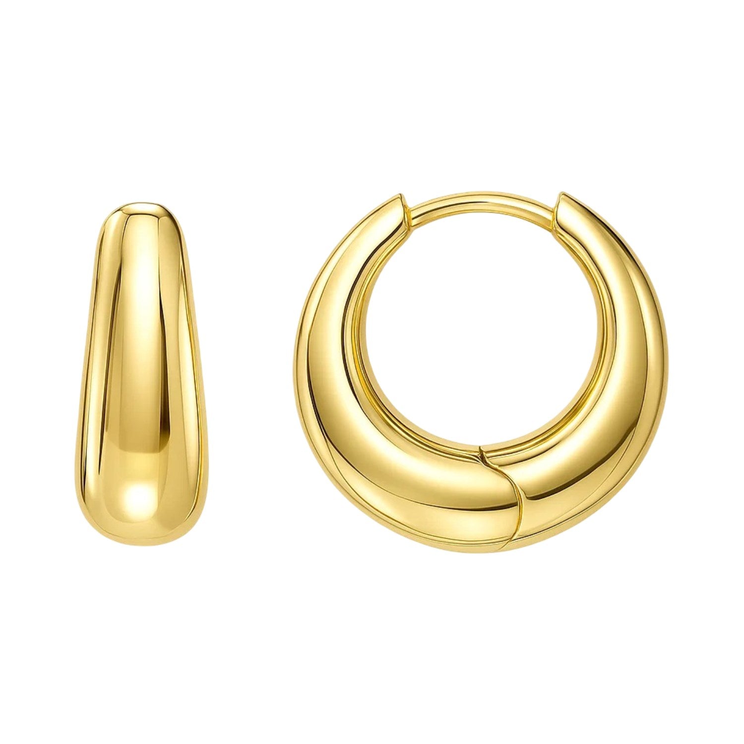 Tapered Huggie Hoop in 14K Yellow Gold