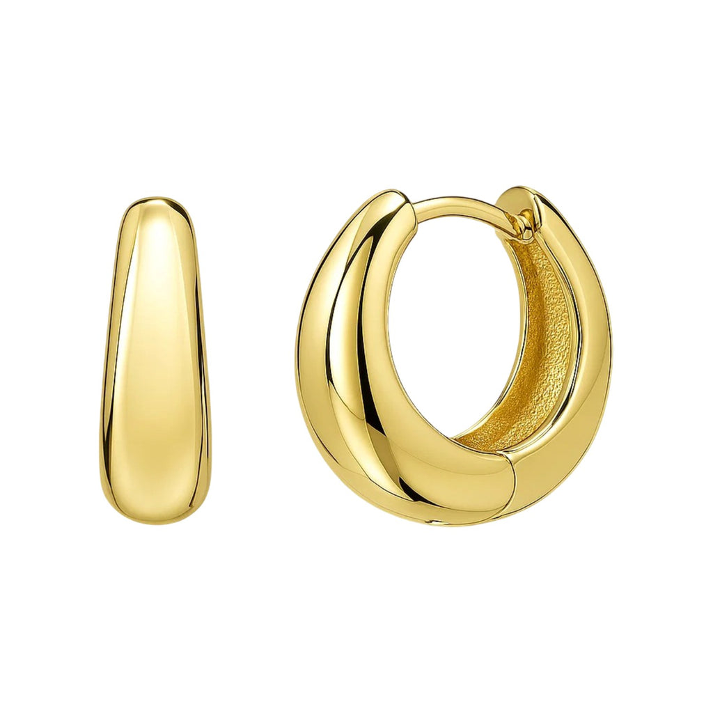 Tapered Huggie Hoop in 14K Yellow Gold